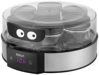 Йогуртница Kitfort КТ-6295 20Вт 7б. 190мл упр.:электрон. серебристый/черный - купить недорого с доставкой в интернет-магазине