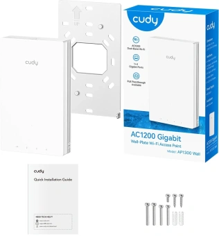 Точка доступа Cudy AP1300 Wall AC1300 10/100/1000BASE-TX белый - купить недорого с доставкой в интернет-магазине