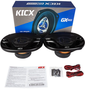 Колонки автомобильные Kicx GX-693 200Вт 92дБ 4Ом 15x23см (6x9дюйм) (ком.:2кол.) коаксиальные трехполосные - купить недорого с доставкой в интернет-магазине