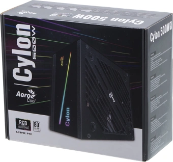 Блок питания Aerocool ATX 500W CYLON 500 80+ 24pin APFC 120mm fan color 5xSATA RTL - купить недорого с доставкой в интернет-магазине