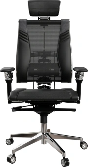 Кресло руководителя эргономичное Метта Yoga Spine Triumph L2 (M06) черный сиденье черный сет./экокожа с подголов. крестов.5-луч. металл хром - купить недорого с доставкой в интернет-магазине