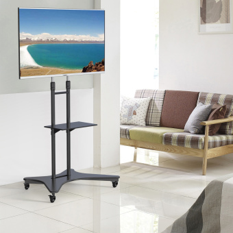 Стойка для телевизора Cactus CS-ST31 черный 37"-75" макс.81.6кг напольный мобильный - купить недорого с доставкой в интернет-магазине