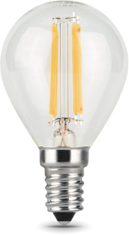 Лампа филам. Gauss Filament 9Вт цок.:E14 шар 220B 4100K св.свеч.бел.нейт. (упак.:10шт) (105801209) - купить недорого с доставкой в интернет-магазине