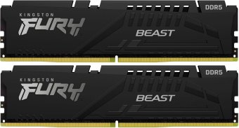 Память DDR5 2x32GB 5200MHz Kingston KF552C36BBEK2-64 Fury Beast Black Expo RTL Gaming PC5-41600 CL36 DIMM 288-pin 1.25В kit single rank с радиатором Ret - купить недорого с доставкой в интернет-магазине