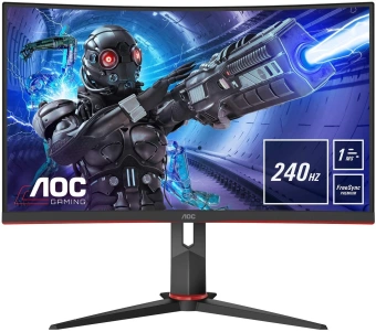 Монитор AOC 31.5" Gaming C32G2ZE/BK черный/красный VA LED 16:9 HDMI матовая 300cd 178гр/178гр 1920x1080 240Hz FreeSync DP FHD 6.98кг - купить недорого с доставкой в интернет-магазине