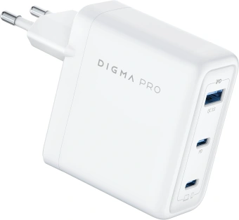 Сетевое зар./устр. Digma Pro DPW10C 100W 5A (PD+QC) 2хUSB-C/USB-A универсальное белый (DPW1С0G012WH) - купить недорого с доставкой в интернет-магазине