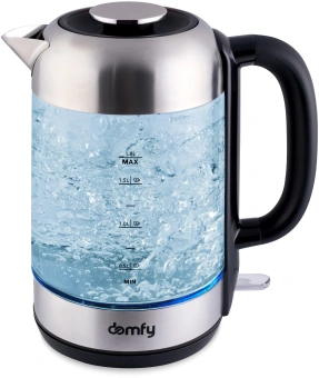 Чайник электрический Domfy DSM-EK401 1.8л. 2200Вт черный/прозрачный корпус: стекло/пластик - купить недорого с доставкой в интернет-магазине