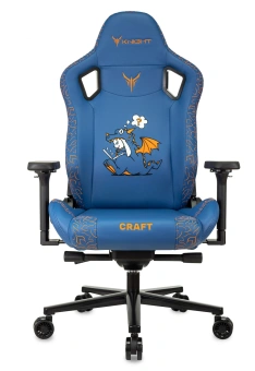 Кресло игровое Knight Craft Dragon синий экокожа с подголов. крестов. металл - купить недорого с доставкой в интернет-магазине