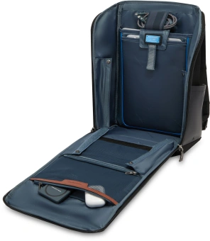 Рюкзак мужской Piquadro Oberon CA7278W150/BLUS темно-синий нейлон/натур.кожа - купить недорого с доставкой в интернет-магазине
