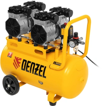 Компрессор поршневой Denzel DLS 2200/50 безмасляный 380л/мин 50л 2200Вт желтый - купить недорого с доставкой в интернет-магазине