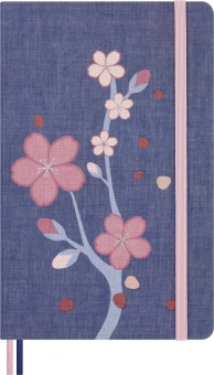 Блокнот Moleskine LIMITED EDITION SAKURA LESU08QP062BOX 130х210мм обложка текстиль 176стр. нелинованный подар.кор. синий 2025 - купить недорого с доставкой в интернет-магазине