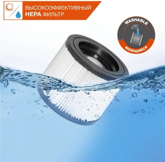 Строительный пылесос Daewoo DAVC 2514S 1400Вт (уборка: сухая/влажная/выдув/сбор воды) серый - купить недорого с доставкой в интернет-магазине