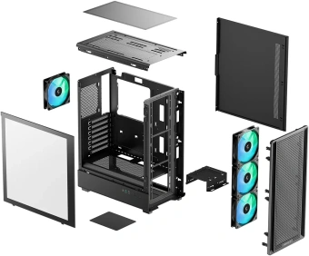 Корпус Deepcool CC550 4F черный без БП ATX 4x120mm 5x140mm 1xUSB2.0 1xUSB3.0 audio bott PSU - купить недорого с доставкой в интернет-магазине