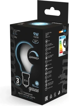 Лампа светодиодная Gauss Filament 105201209-D 9Вт цок.:E14 (упак.:1шт) - купить недорого с доставкой в интернет-магазине