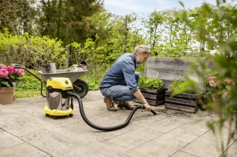 Строительный пылесос Karcher WD 3-18 S V-17/20 225Вт (уборка: сухая/влажная) желтый - купить недорого с доставкой в интернет-магазине