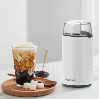 Кофемолка Maxwell MW-1703 W 200Вт сист.помол.:ротац.нож вместим.:45гр белый - купить недорого с доставкой в интернет-магазине