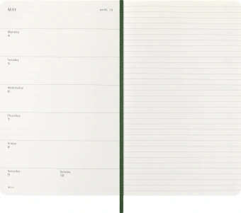 Еженедельник Moleskine CLASSIC SOFT WKNT Large 130х210мм датир.12мес 144стр. линейка мягкая обложка зеленый - купить недорого с доставкой в интернет-магазине
