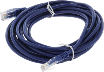 Патч-корд Lanmaster TWT-45-45-5.0-BL UTP RJ-45 вил.-вилка RJ-45 кат.5E 5м синий ПВХ (уп.:1шт) - купить недорого с доставкой в интернет-магазине