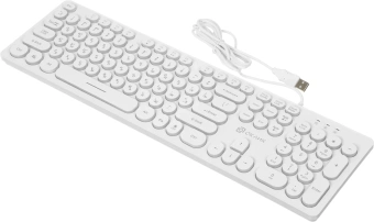Клавиатура Оклик 420MRL белый USB slim Multimedia LED (1091227) кабель 1.5м - купить недорого с доставкой в интернет-магазине