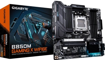 Материнская плата Gigabyte B850M GAMING X WF6E SocketAM5 AMD B850 4xDDR5 mATX AC`97 8ch(7.1) 2.5Gg RAID+HDMI - купить недорого с доставкой в интернет-магазине
