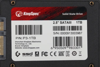Накопитель SSD Kingspec SATA-III 1TB P3-1TB 2.5" - купить недорого с доставкой в интернет-магазине