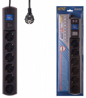 Сетевой фильтр Most HV6 5м (6 розеток) черный (коробка) - купить недорого с доставкой в интернет-магазине