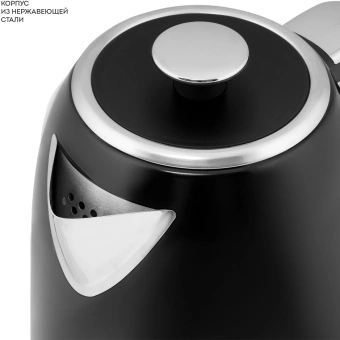 Чайник электрический Galaxy Line GL 0350 1.7л. 2200Вт черный корпус: нерж.сталь (ГЛ0350Л) - купить недорого с доставкой в интернет-магазине