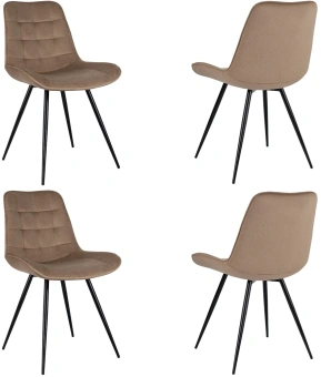 Стул для дома Бюрократ CH-K2_4 комплект 4шт св.коричневый Holland 65 металл черный на ножках (CH-K2_1/HL65_4) - купить недорого с доставкой в интернет-магазине