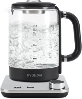 Чайник электрический Hyundai HYK-G5401 1.7л. 2200Вт серый/серебристый (корпус: стекло) - купить недорого с доставкой в интернет-магазине