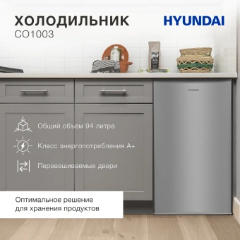 Холодильник Hyundai CO1003 1-нокамерн. серебристый - купить недорого с доставкой в интернет-магазине