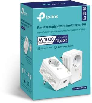 Сетевой адаптер HomePlug AV TP-Link TL-PA7017P KIT AV1000 Gigabit Ethernet (упак.:2шт) - купить недорого с доставкой в интернет-магазине