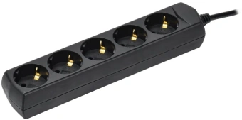 Сетевой удлинитель IEK У05 3м (5 розеток) черный (пакет ПЭ) - купить недорого с доставкой в интернет-магазине