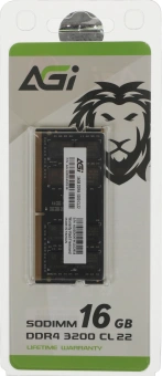Память DDR4 16GB 3200MHz AGi AGI320016SD138 SD138 RTL PC4-25600 CL22 SO-DIMM 260-pin 1.2В Ret - купить недорого с доставкой в интернет-магазине