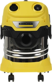 Строительный пылесос Karcher WD 4 S V-20/5/22 1000Вт (уборка: сухая/сбор воды) желтый - купить недорого с доставкой в интернет-магазине