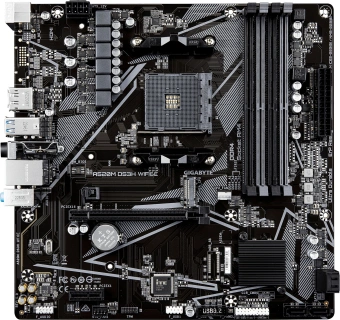 Материнская плата Gigabyte A520M DS3H WF6E Soc-AM4 AMD A520 4xDDR4 mATX AC`97 8ch(7.1) GbLAN RAID+HDMI+DP - купить недорого с доставкой в интернет-магазине