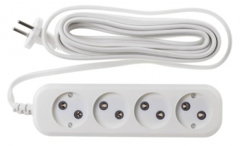 Сетевой удлинитель Buro BU-PSL4.5/W 5м (4 розетки) белый (пакет ПЭ) - купить недорого с доставкой в интернет-магазине