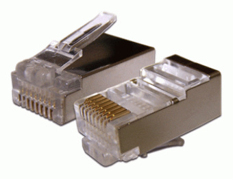 Коннектор Lanmaster (TWT-PL45/S-8P8C-6T) FTP кат.6 RJ45 (упак.:100шт) - купить недорого с доставкой в интернет-магазине