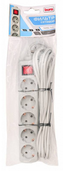 Сетевой фильтр Buro 500SL-5-G 5м (5 розеток) серый (пакет ПЭ) - купить недорого с доставкой в интернет-магазине