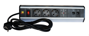 Блок распределения питания Lanmaster LAN-WA-DC/3G+2UC+2C6 гор.размещ. 3xSchuko 2xUSB 2xRJ45 базовые 16A Schuko 3м - купить недорого с доставкой в интернет-магазине