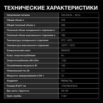 Холодильник Hyundai CS4502F 2-хкамерн. белый инвертер - купить недорого с доставкой в интернет-магазине