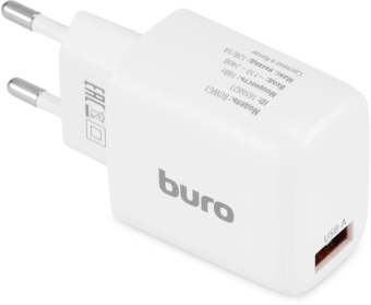 Сетевое зар./устр. Buro BUWG1 18W 3A (QC) USB-A универсальное белый (BUWG18P100WH) - цена, купить или заказать с доставкой в интернет-магазине Сетевое зар./устр. Buro BUWG1 18W 3A (QC) USB-A универсальное белый (BUWG18P100WH) - купить недорого с доставкой в интернет-магазине