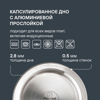 Чайник металлический Rondell Zart RDS-1828 2.7л. стальной - купить недорого с доставкой в интернет-магазине