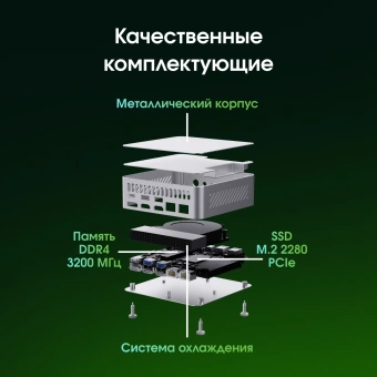 Неттоп Digma Pro Minimax X5 i7 13620H (2.4) 16Gb SSD512Gb UHDG Windows 11 Pro GbitEth WiFi BT 100W серебристый (DPP7-ADXW01) - купить недорого с доставкой в интернет-магазине