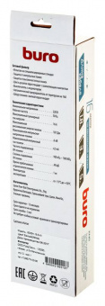 Сетевой фильтр Buro 600SH-16-5-W 5м (6 розеток) белый (коробка) - купить недорого с доставкой в интернет-магазине