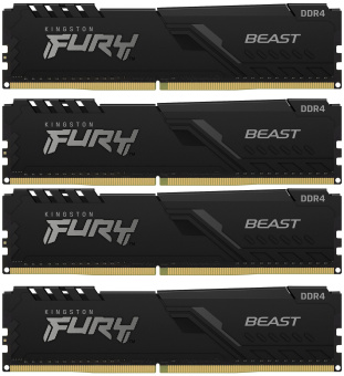 Память DDR4 4x8GB 3600MHz Kingston KF436C17BBK4/32 Fury Beast Black RTL Gaming PC4-28800 CL17 DIMM 288-pin 1.35В kit single rank с радиатором Ret - купить недорого с доставкой в интернет-магазине