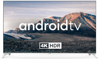 Телевизор QLED Hyundai 75" H-LED75QBU7500 Android TV Frameless черный/серебристый 4K Ultra HD 60Hz DVB-T DVB-T2 DVB-C DVB-S DVB-S2 USB WiFi Smart TV - купить недорого с доставкой в интернет-магазине