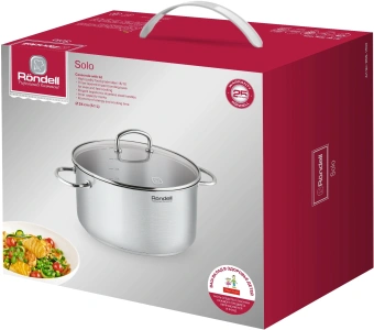 Кастрюля Rondell Solo RDS-1603 5.1л. d=24см (с крышкой) стальной - купить недорого с доставкой в интернет-магазине