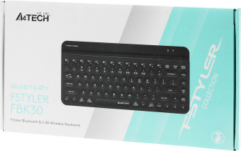 Клавиатура A4Tech FBK30 черный USB беспроводная BT/Radio slim Multimedia (FBK30 BLACK) - купить недорого с доставкой в интернет-магазине