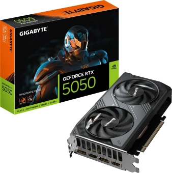 Видеокарта Gigabyte PCI-E 5.0 GV-N5050WF2OC-8GD 1.0 NVIDIA GeForce RTX 5050 8Gb 128bit GDDR6 2587/20000 HDMIx2 DPx2 HDCP Ret - купить недорого с доставкой в интернет-магазине