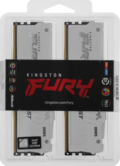 Память DDR5 2x32GB 6400MHz Kingston KF564C32BWAK2-64 Fury Beast RGB RTL Gaming PC5-51200 CL32 DIMM 288-pin 1.4В kit dual rank с радиатором Ret - купить недорого с доставкой в интернет-магазине